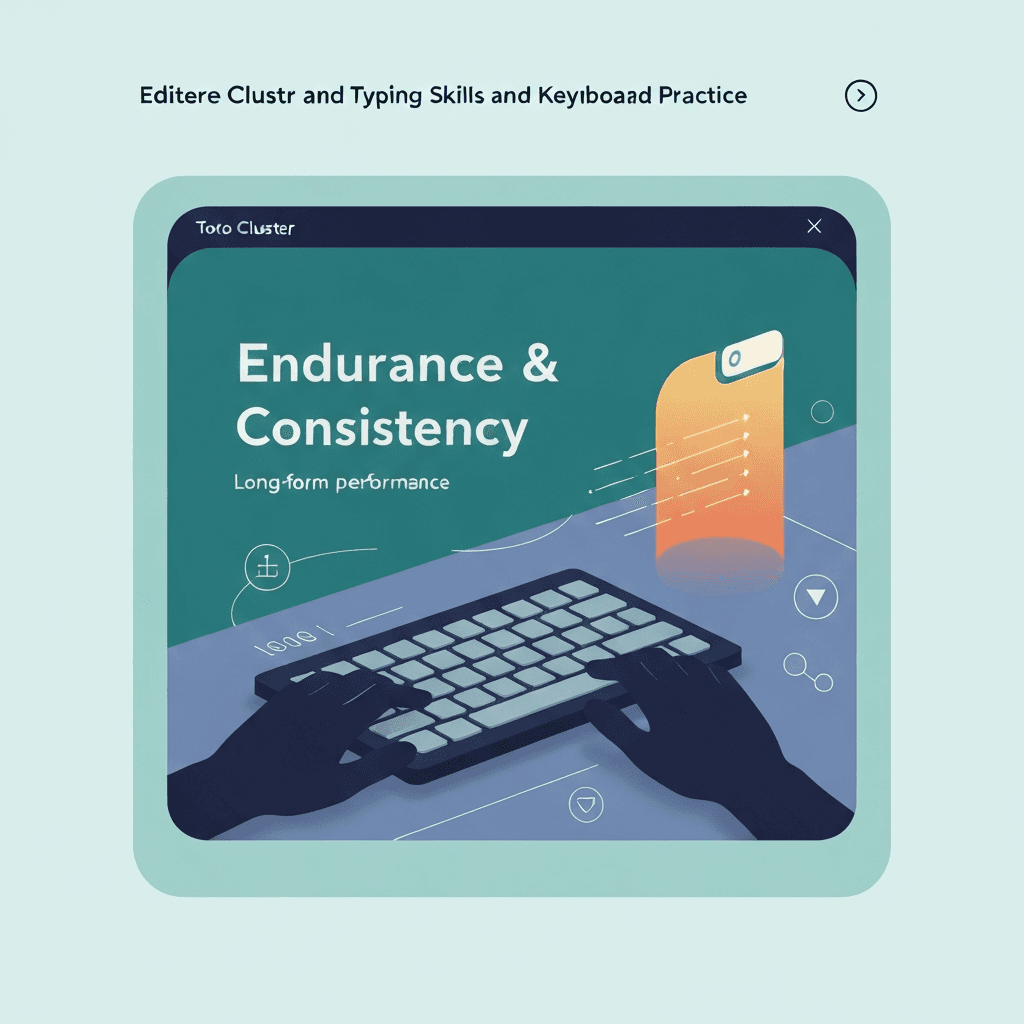 Illustration. 5 Minute Typing Facts: Why Endurance Tests Improve Real Performance — Endurance & Consistency — Type Faster