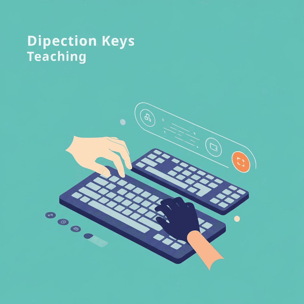 Illustration. Classroom Typing Labs: Direction Keys Stations That Scale — Direction Keys — Type Faster