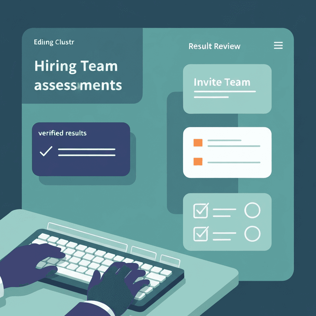 Illustration. Compare Candidate Typing Results Without Screenshots — Hiring assessments — Type Faster