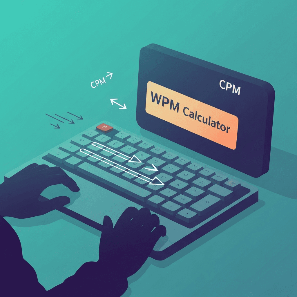 Illustration. CPM to WPM Calculator: Convert Characters Per Minute Quickly — WPM Calculator — Type Faster