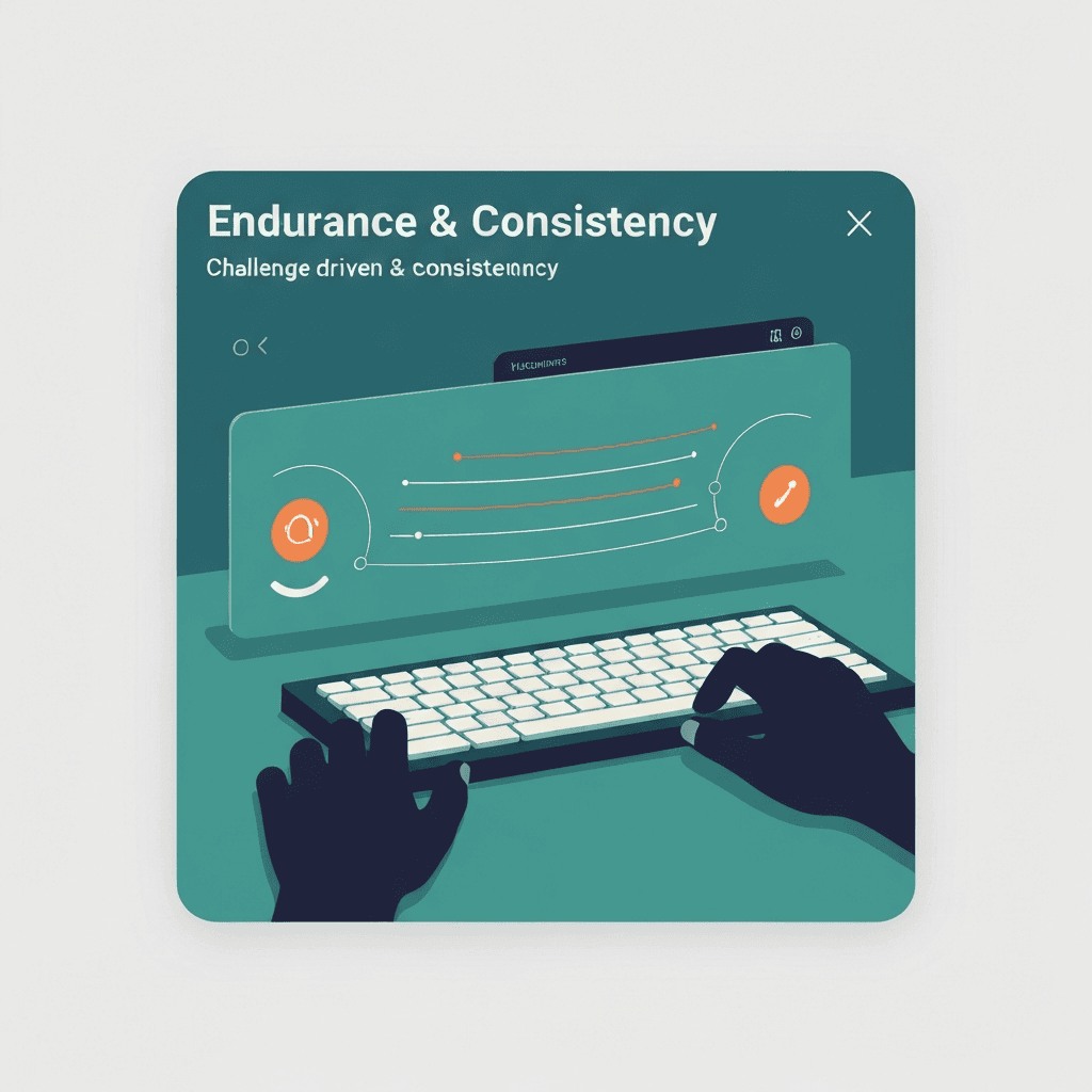 Illustration. Daily Typing Challenge Benefits for Long-Term Growth — Endurance & Consistency — Type Faster