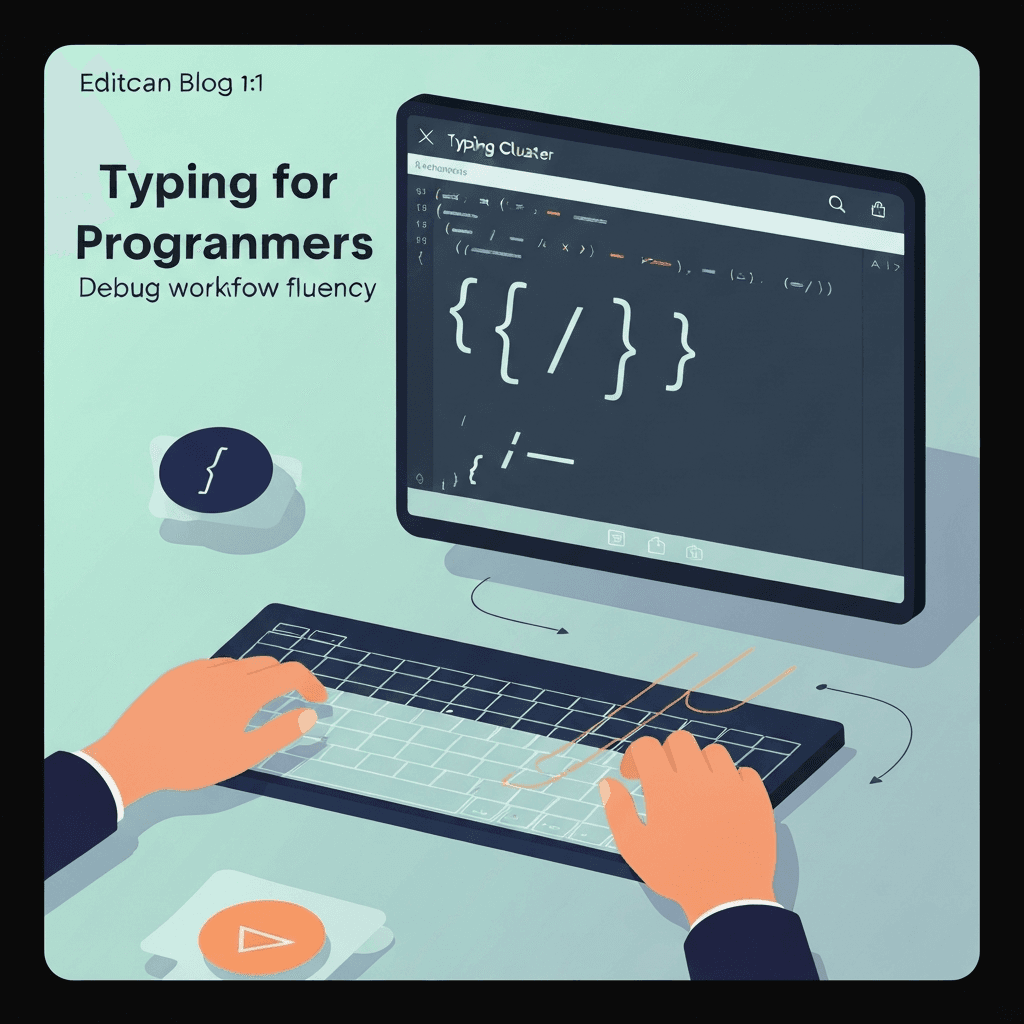 Illustration. Debugging Log Typing Speed for Developers — Typing for Programmers — Type Faster