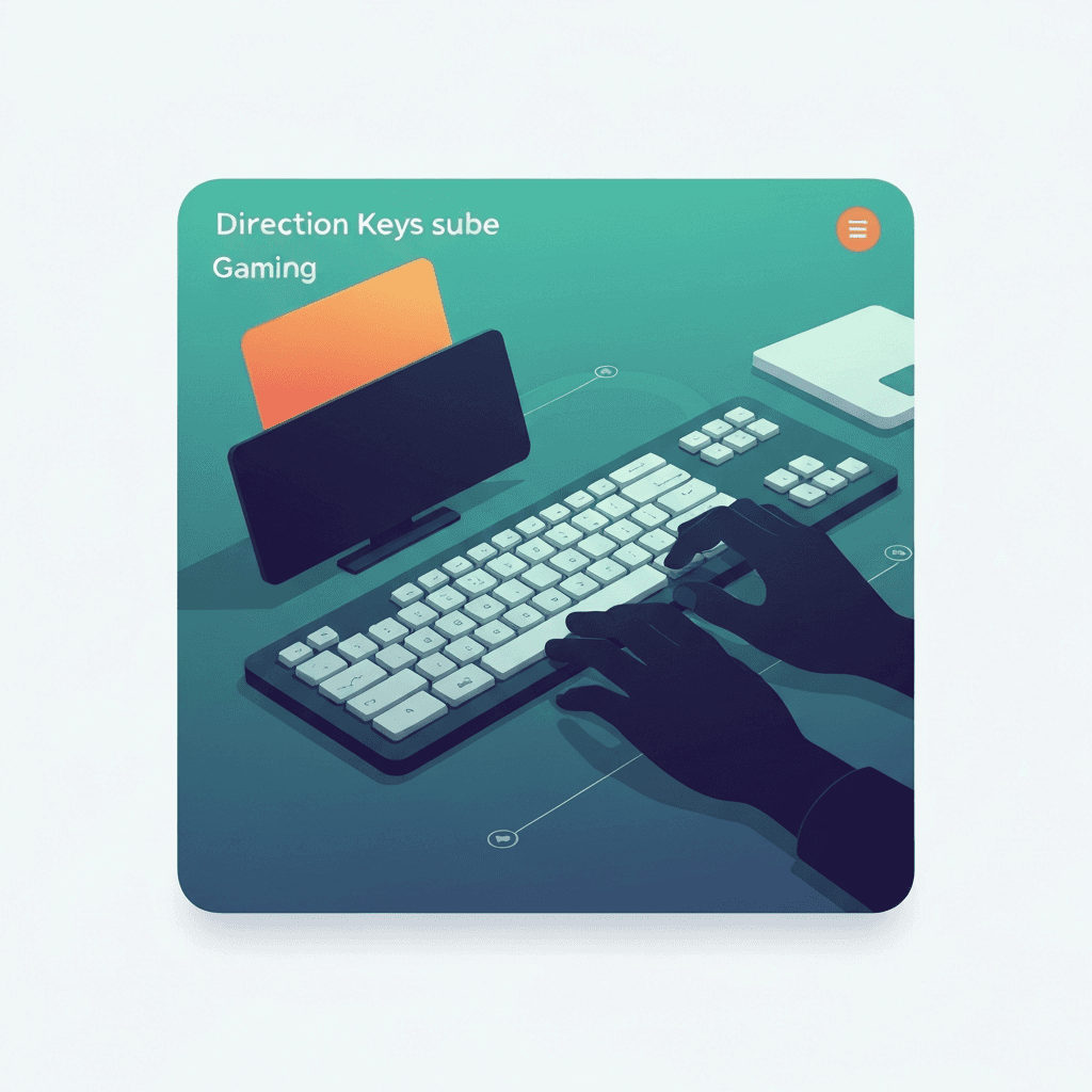 Illustration. Direction Keys Typing for Gaming: Train Reaction Time Without a Controller — Direction Keys — Type Faster