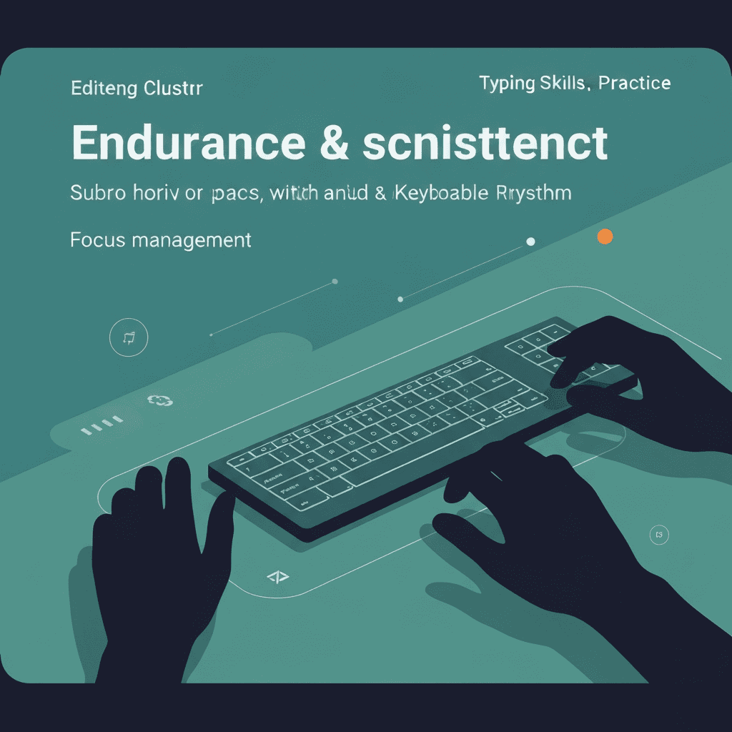 Illustration. Distraction Control for Long Typing Runs — Endurance & Consistency — Type Faster