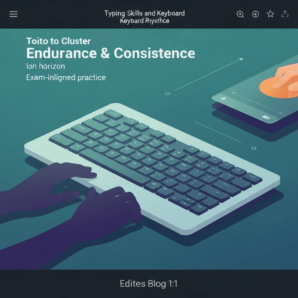 Illustration. English Passage Typing Practice: How to Pick Texts That Build Speed — Endurance & Consistency — Type Faster