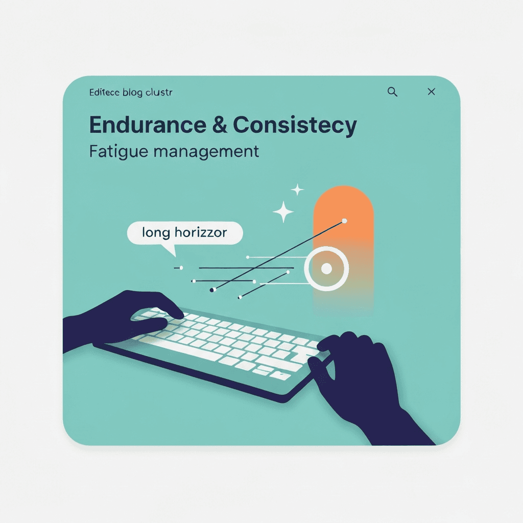 Illustration. Fight Typing Fatigue With Better Rhythm — Endurance & Consistency — Type Faster