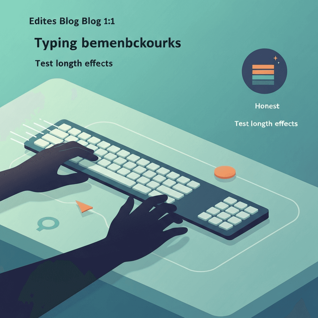 Illustration. Five-Minute Typing Scores vs One-Minute WPM: Where Hype Meets Reality — Typing benchmarks — Type Faster
