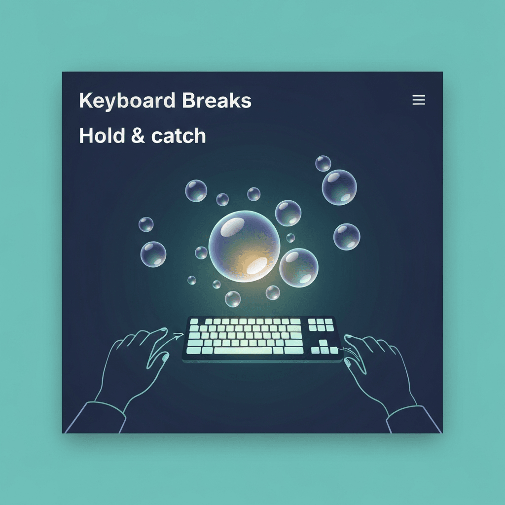 Key Rain Shelter: Hold-and-Catch Typing Break for Steady Key Contact — Keyboard Breaks — Type Faster