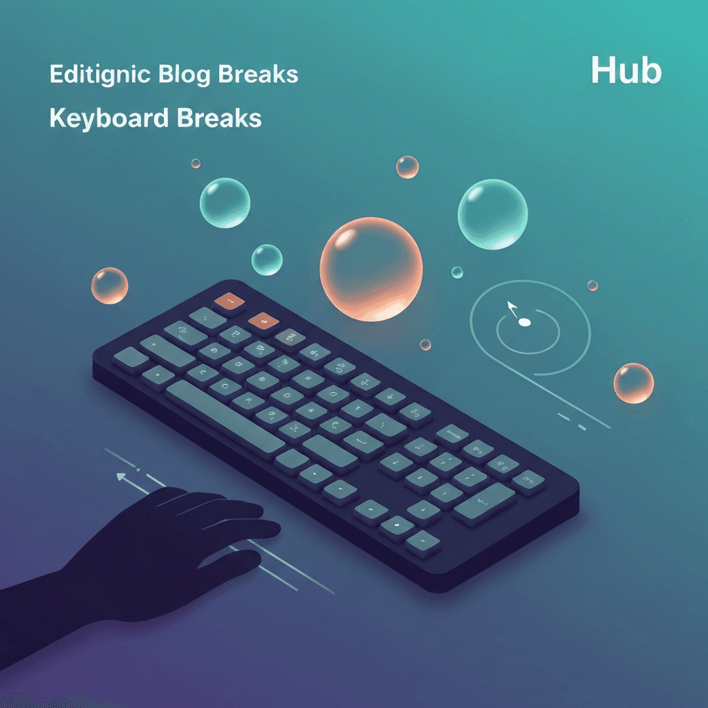 Illustration. Typing Breaks & Typing Games on Type Faster: Calm Mini-Games Before Real Tests — Keyboard Breaks — Type Faster