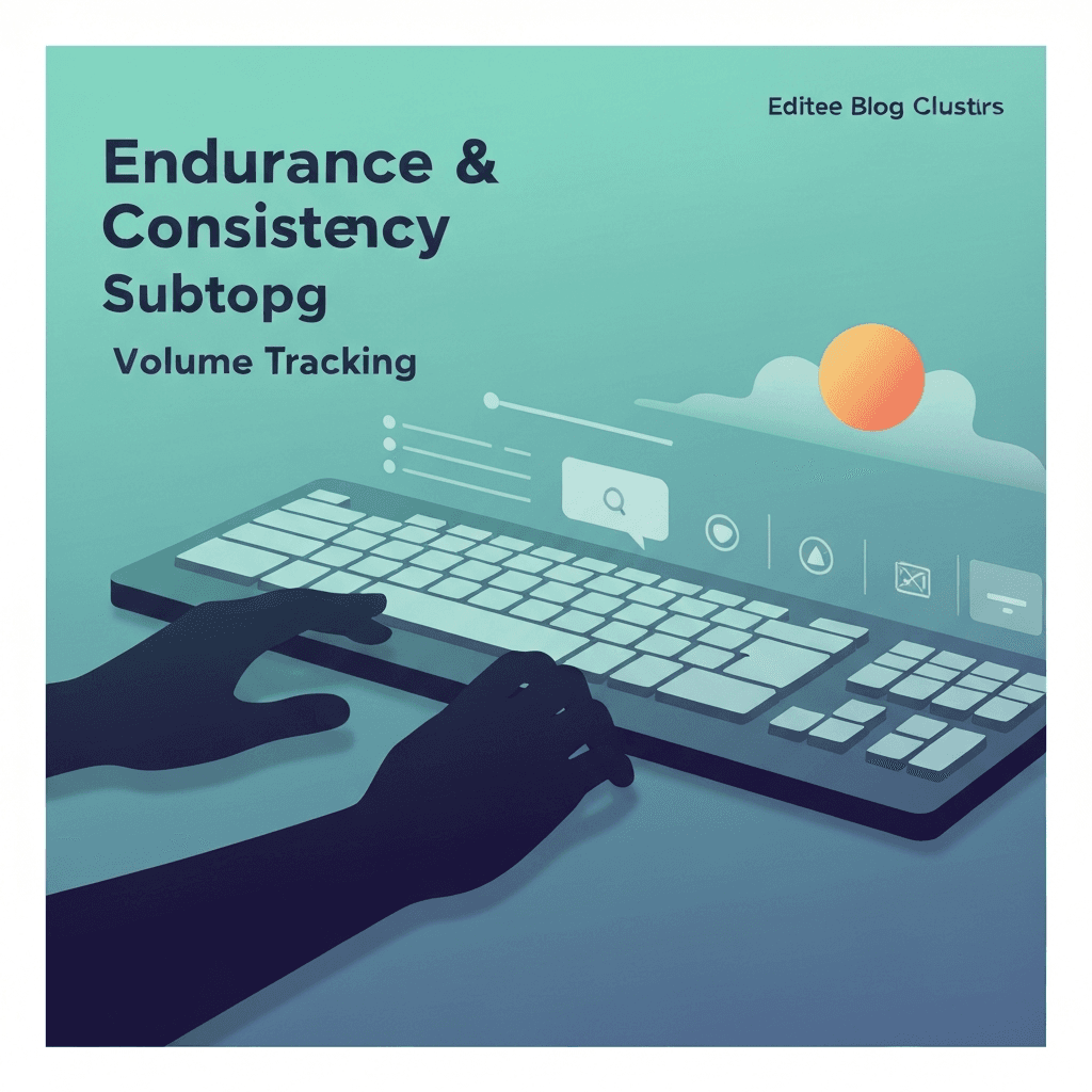 Illustration. Keyboard Clicker Counter for Typing Volume Tracking — Endurance & Consistency — Type Faster