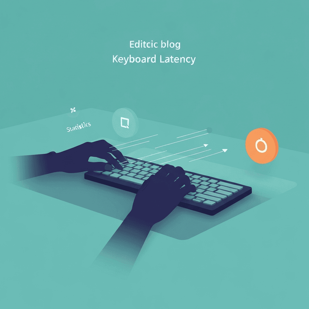 Illustration. Keyboard Response Time Test: How to Read Median, Min, and Jitter — Keyboard Latency — Type Faster