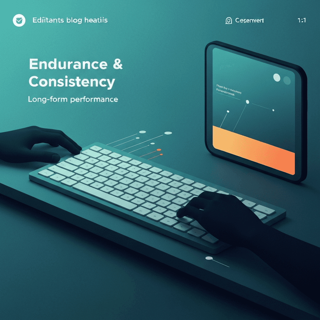 Illustration. Long Typing Passages: How to Train for 400-, 1000-, and 2000-Word… — Endurance & Consistency — Type Faster