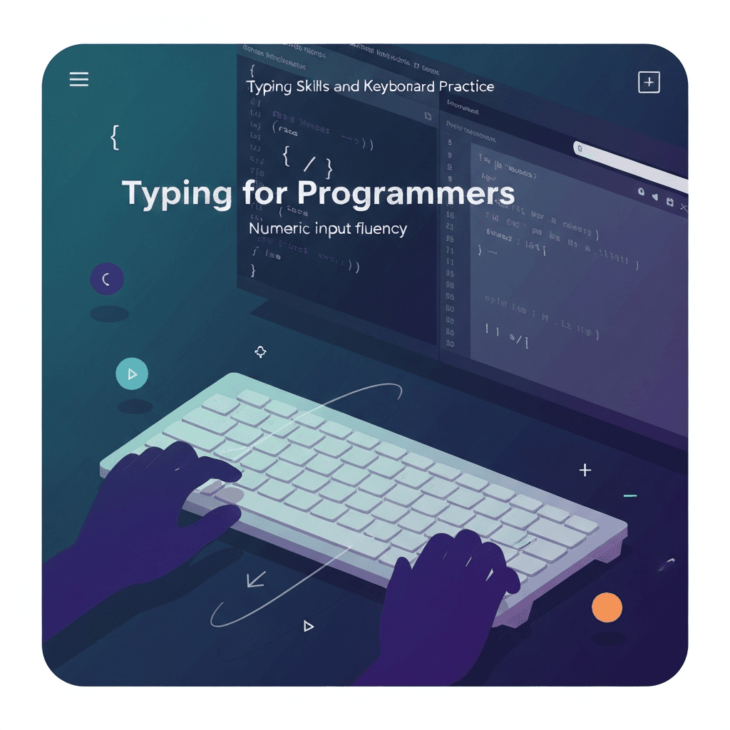 Illustration. Number Typing Practice for Speed and Accuracy on the Top Row — Typing for Programmers — Type Faster