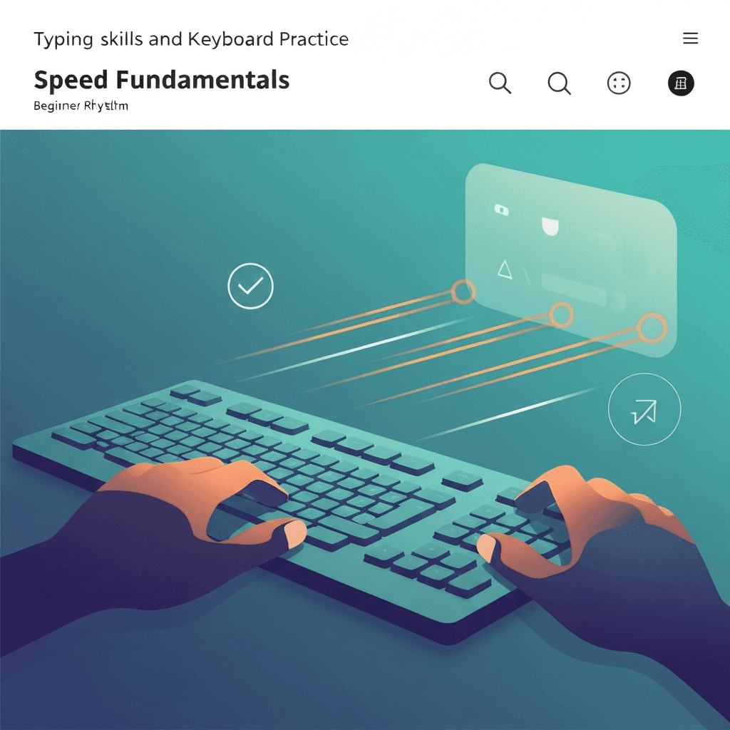 Illustration. 1 Minute Typing Test for Beginners: How to Start — Speed Fundamentals — Type Faster