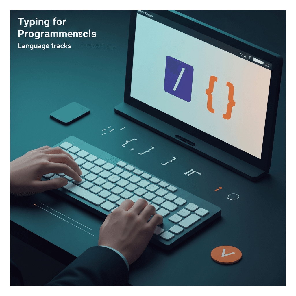 Illustration. Rust Typing Test: Double Colons, Arrows, and Systems-Style Symbol Lines — Typing for Programmers — Type Faster