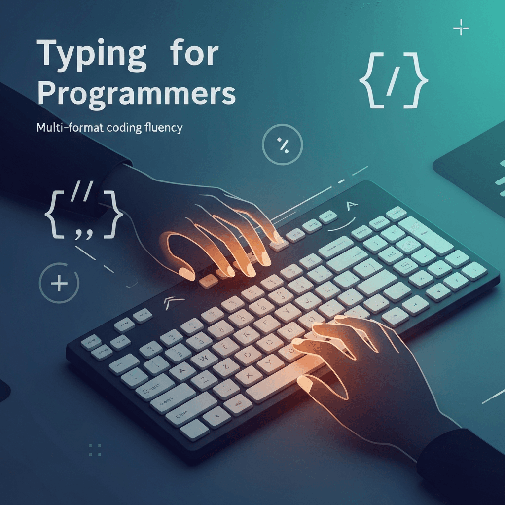 Illustration. Python + JSON + XML Typing Workout — Typing for Programmers — Type Faster
