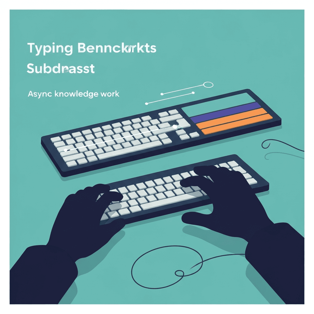 Illustration. Remote Work Email Typing Speed: Benchmarks That Survive Async Reality — Typing benchmarks — Type Faster