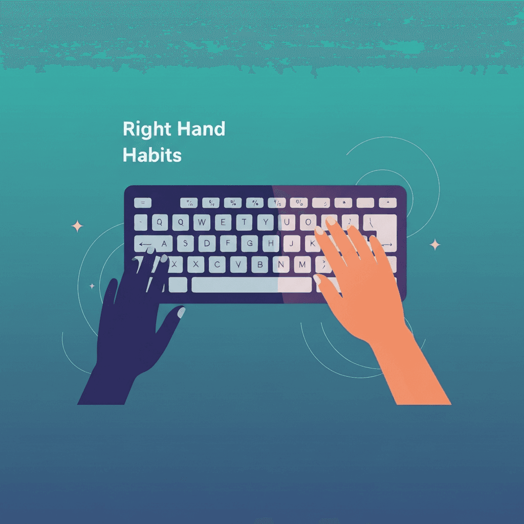 Illustration. Right-Hand Isolation Practice Routine for Busy Schedules — Right Hand — Type Faster