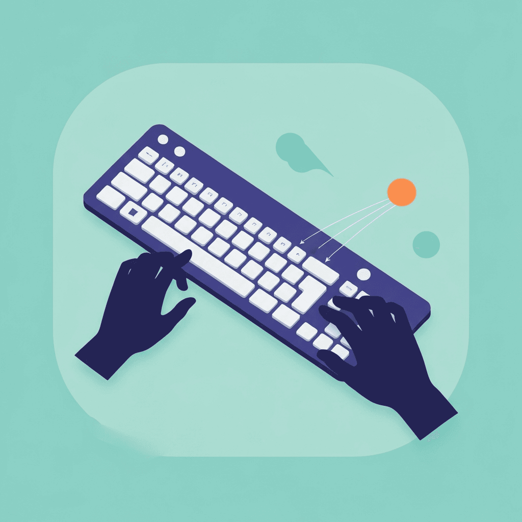 Illustration. Right-Hand Typing Practice for Hand Symmetry — Right Hand — Type Faster