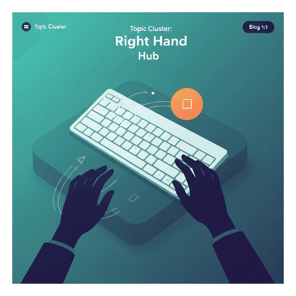 Illustration. Right Hand Typing Test: US QWERTY Letter Zone Practice — Right Hand — Type Faster