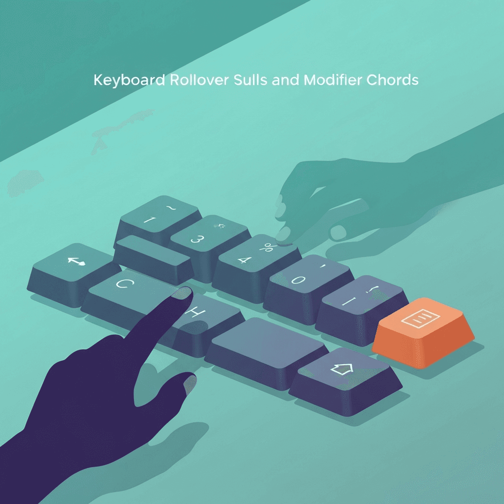 Illustration. Shift + Arrow Ghosting: Why Fighting Games and RPGs Miss Inputs — Keyboard Rollover — Type Faster
