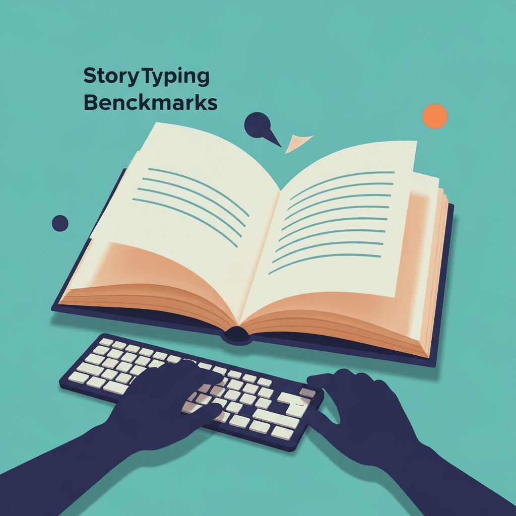 Illustration. Three-Minute Story Typing Benchmark: A Repeatable Weekly Score — Story typing — Type Faster