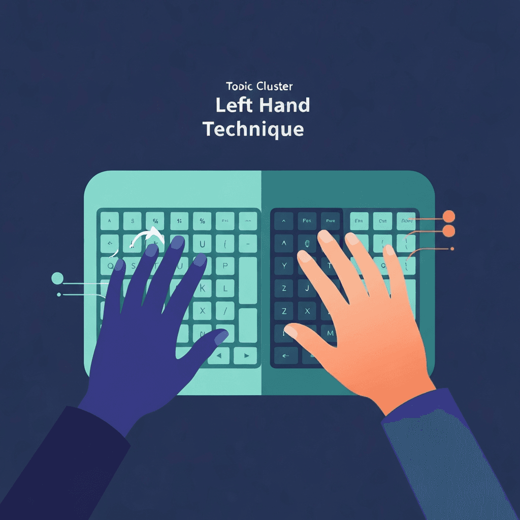 Illustration. Touch Typing Left-Hand Home Row Drills (ASDFG) — Left Hand — Type Faster