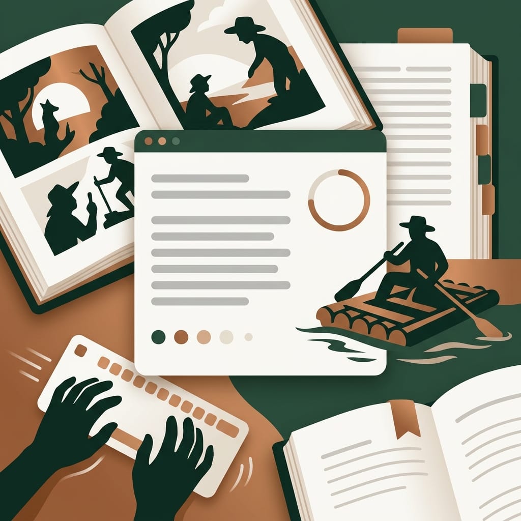 Typing Adventures of Huckleberry Finn by Chapter: Story Library Book Mode Step by Step — Story typing — Type Faster