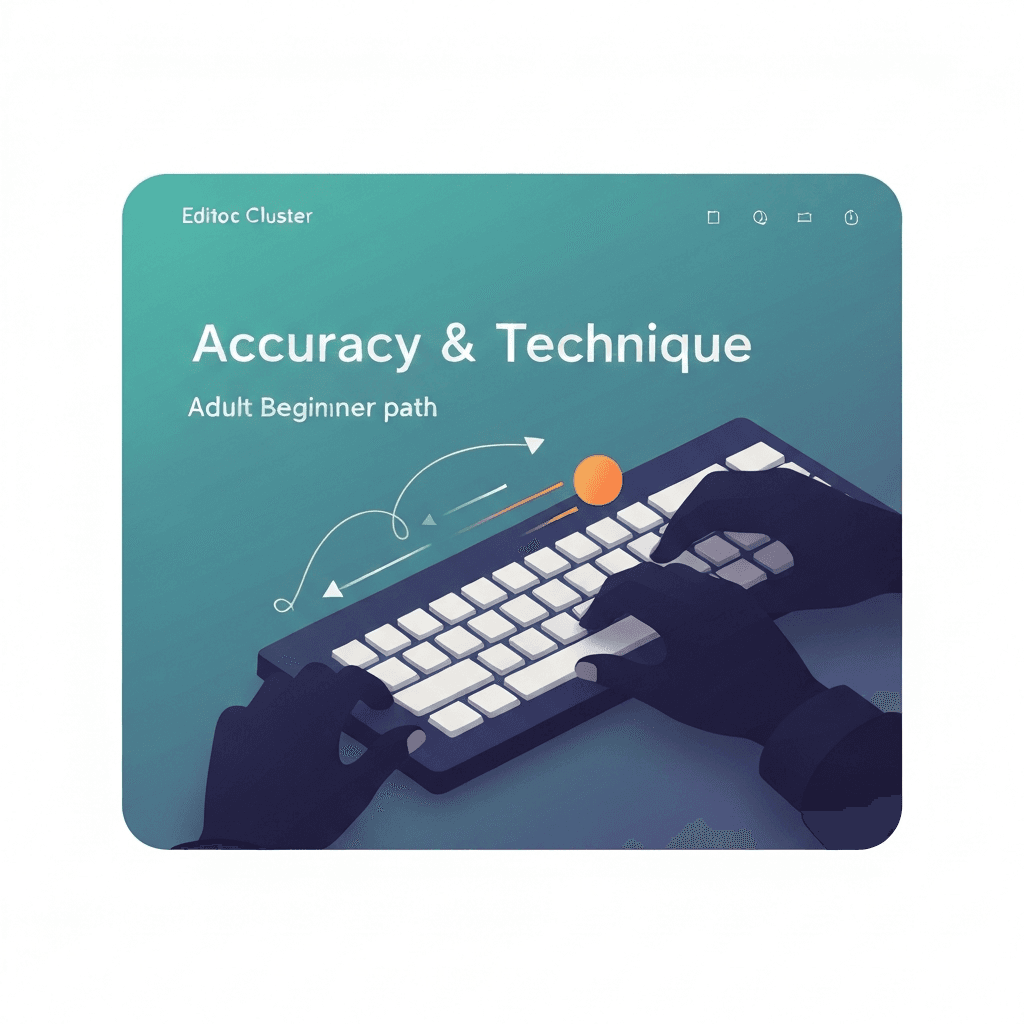 Illustration. Typing Lessons for Adult Beginners — Accuracy & Technique — Type Faster