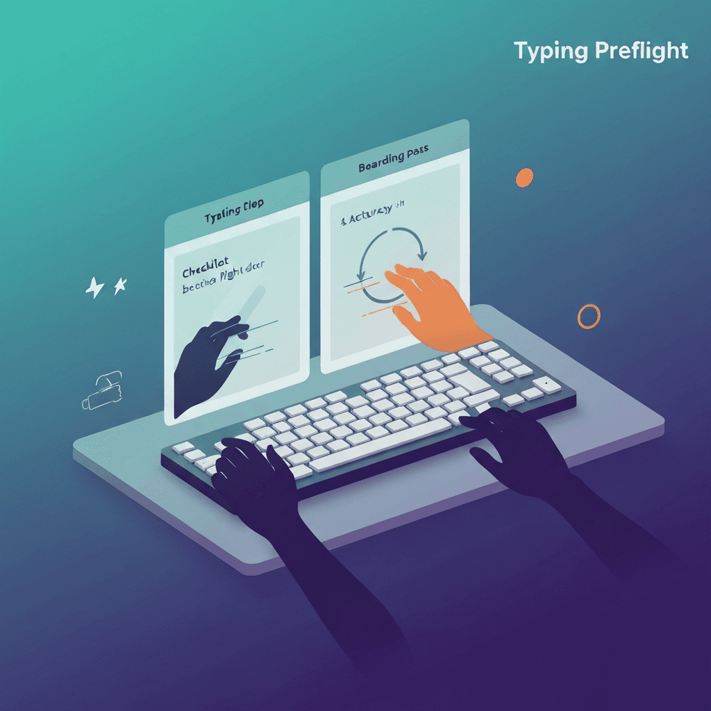 Illustration. Typing Preflight Boarding Pass: When You Are Ready to Benchmark — Typing Preflight — Type Faster
