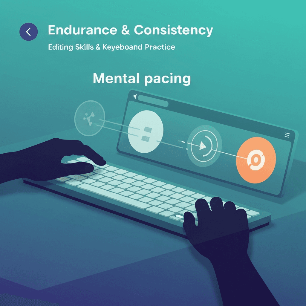 Illustration. Typing Test Anxiety: Stay Calm Under the Timer With a Repeatable… — Endurance & Consistency — Type Faster