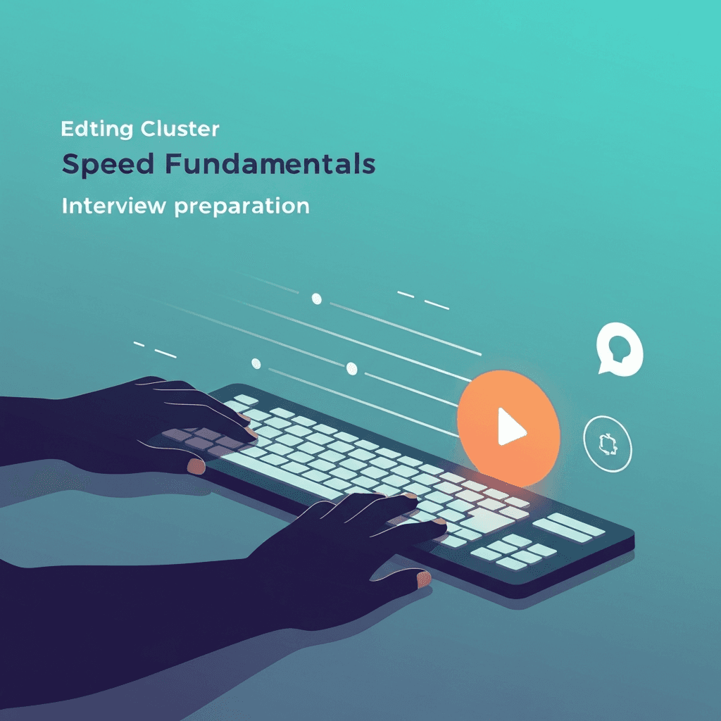 Illustration. Typing Test Prep for Job Interviews — Speed Fundamentals — Type Faster