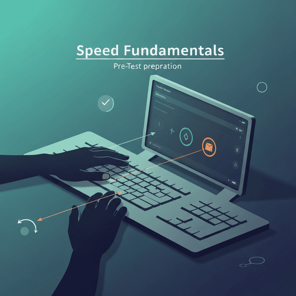 Illustration. Typing Warmup Routine Before Speed Tests — Speed Fundamentals — Type Faster