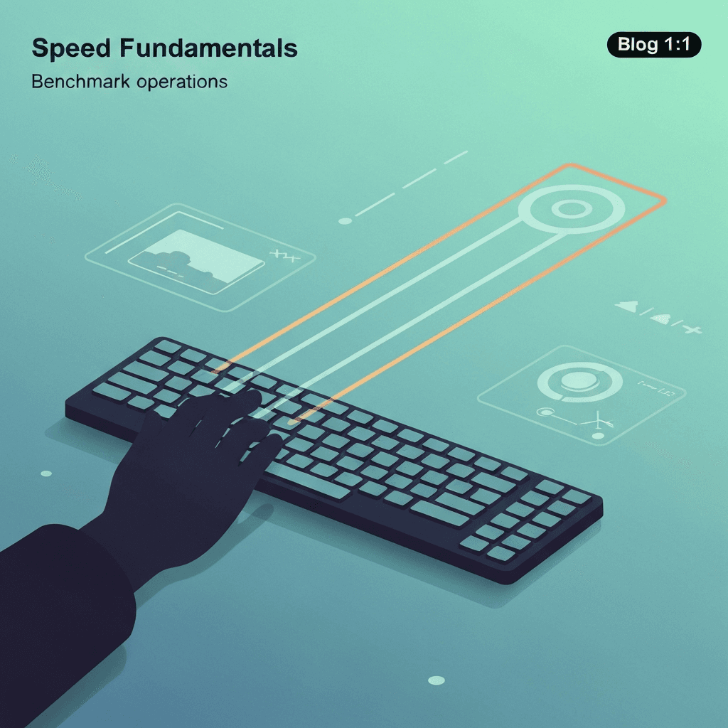 Illustration. Weekly Typing Benchmark Playbook — Speed Fundamentals — Type Faster