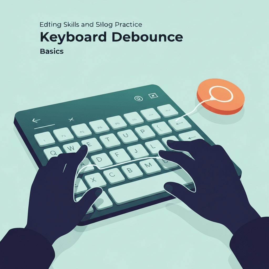 Illustration. What Does Debounce Mean on a Keyboard? Examples for Everyday Typing — Keyboard Debounce — Type Faster