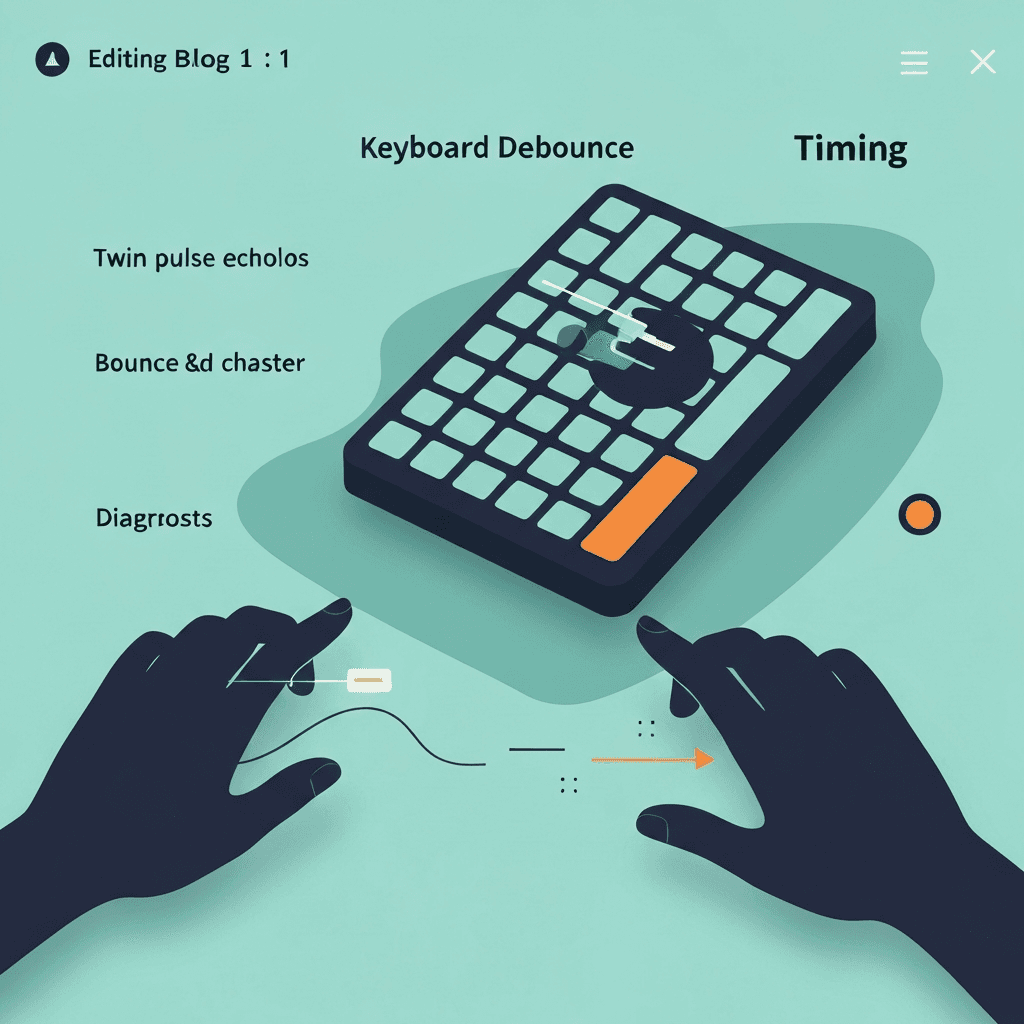 Illustration. What Is Debounce Time on a Keyboard? Typical Ranges Explained — Keyboard Debounce — Type Faster