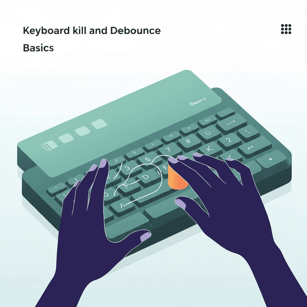 Illustration. What Is Keyboard Debounce? Definition, Timing, and Typing Impact — Keyboard Debounce — Type Faster