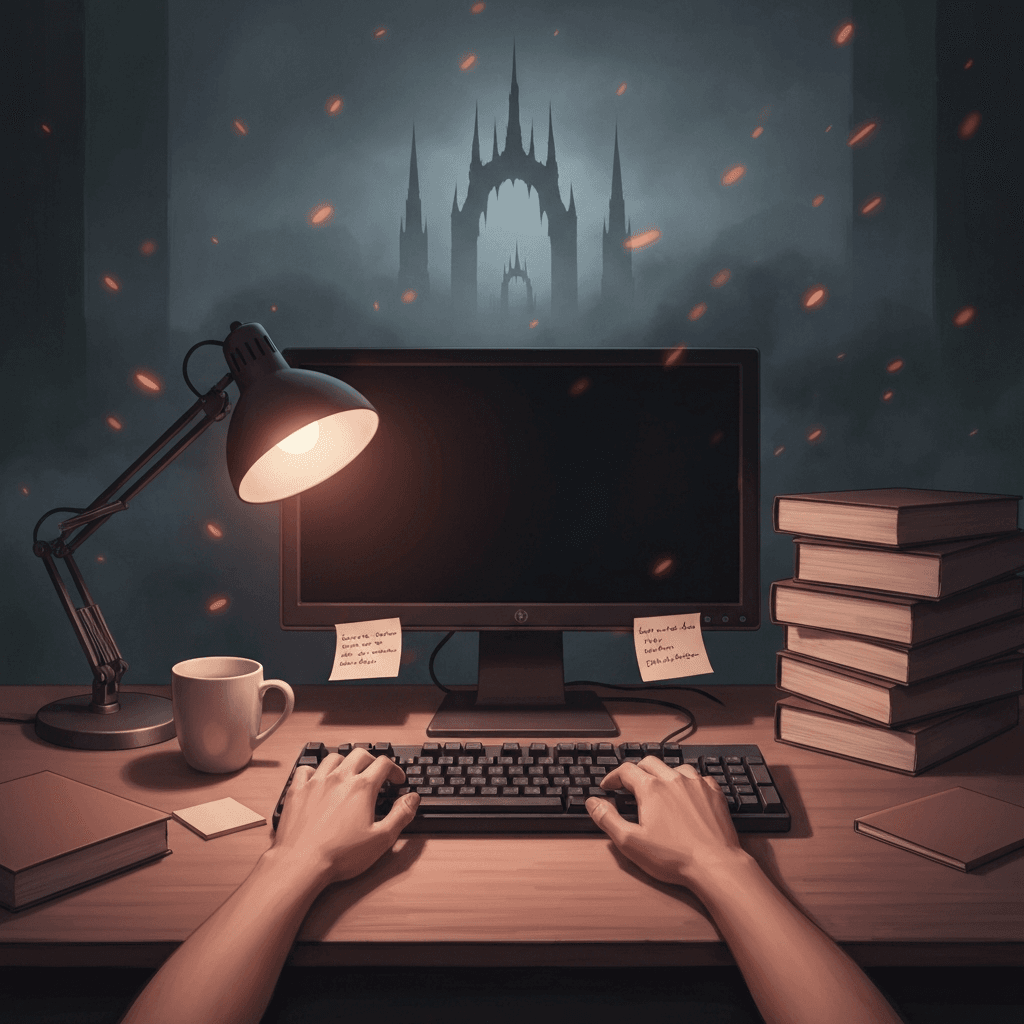 Atmospheric capstone scene for Diablo II five-minute finale drills with no readable text